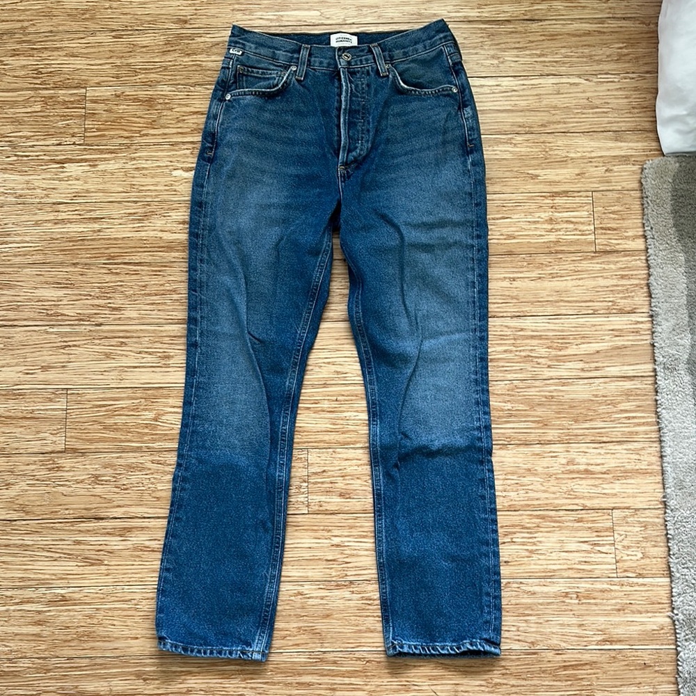Citizens Of Humanity Charlotte Blue Straight Jeans, 25